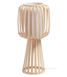 Lámpara decorativa de sobremesa estilo boho chic Cintia en bambú natural