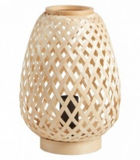 Lámpara sobremesa bambú natural trenzado Kabas estilo exótico Lámpara sobremesa bambú natural trenzado Kabas estilo exótico