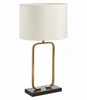 Lámpara de mesa Rubi Negro Medalla Rojizo con estructura metálica elegante y pantalla textil blanca Lámpara de mesa Rubi Negro Medalla Rojizo con estructura metálica elegante y pantalla textil blanca