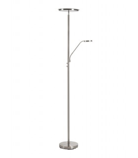 Lámpara de pie Maica LED con acabado en cromo mate y luz regulable
