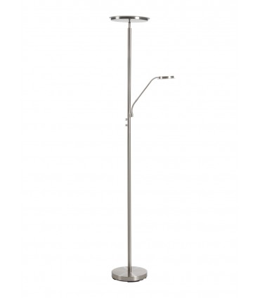 Lámpara de pie Maica LED con acabado en cromo mate y luz regulable