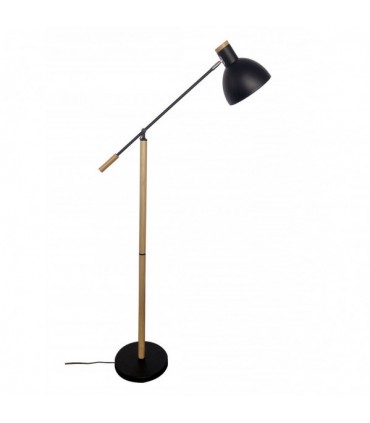 Pie de Salón Biel Negro/Haya con cuerpo articulable y cabezal orientable