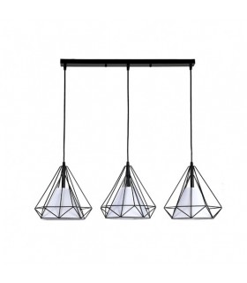 Regleta Tosco 3xE27 Negro de 60x25 cm con diseño industrial
