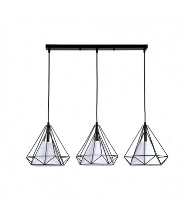 Regleta Tosco 3xE27 Negro de 60x25 cm con diseño industrial