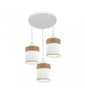 Plafón Cloe Blanco/Blanca con acabado en madera clara y diseño moderno