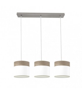 Regleta Cloe Níquel/Blanca con acabado en madera gris y diseño moderno