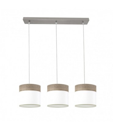 Regleta Cloe Níquel/Blanca con acabado en madera gris y diseño moderno