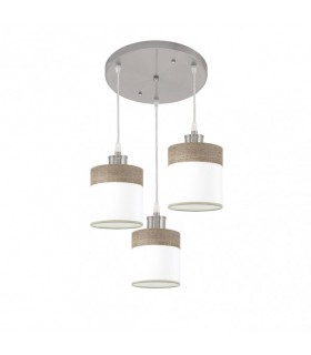 Plafón Cloe Níquel/Blanca con acabado en madera gris y diseño moderno