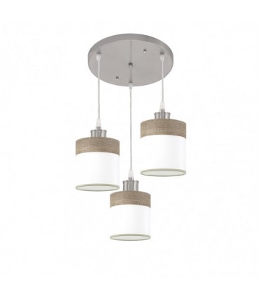 Plafón Cloe Níquel/Blanca con acabado en madera gris y diseño moderno