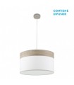 COLGANTE CLOE  NIQUEL/BLANCA-MADERA GRIS 50 CM