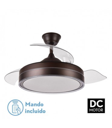 Ventilador DC Criador 72W con acabado en marrón y diseño moderno
