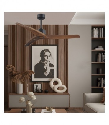 VENTILADOR CANCUN NEGRO-MADER 132CMS 3 PALAS