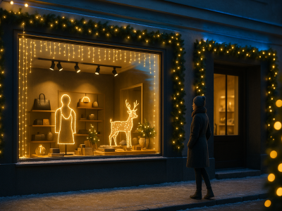 Iluminación navideña exterior: 12 ideas LED para escaparates y fachadas