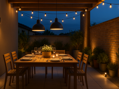 Iluminación exterior para terrazas en primavera: ideas y lámparas para marzo