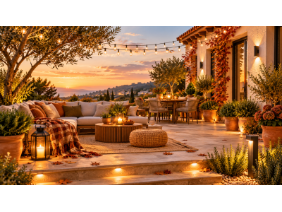 Iluminación exterior para terraza en otoño: ideas prácticas para septiembre