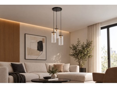 TRIEL NEGRO + MEDALLA/3 LUCES: una lámpara colgante de estilo industrial sutil para dar personalidad al hogar