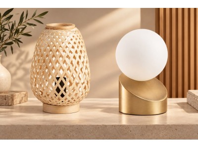 Kabas bambú natural vs Moon bronce vs Rondo latón mate: qué lámpara de sobremesa encaja mejor con tu estilo